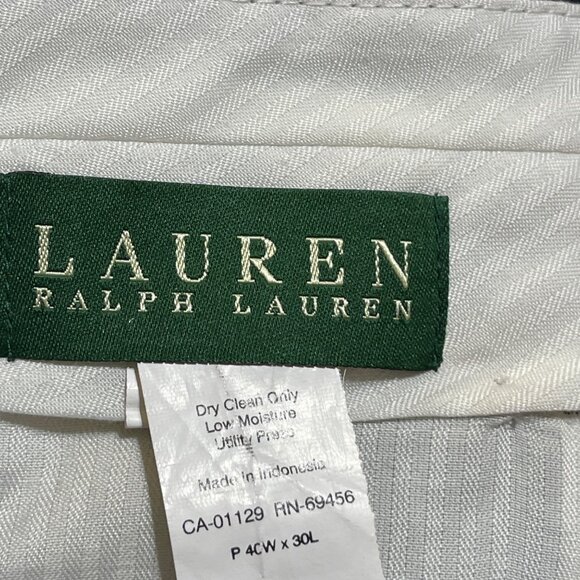 Lauren Ralph Lauren Men's Dress Pants Slacks Black Pleated Cuffed 40 X 30 (READ) - Picture 3 of 7